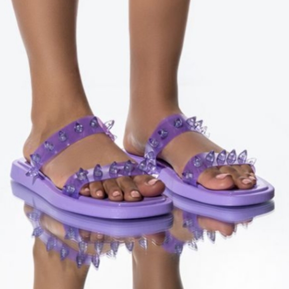 New Purple Candy Jelly Slide Sandals Size 9 - Picture 1 of 6